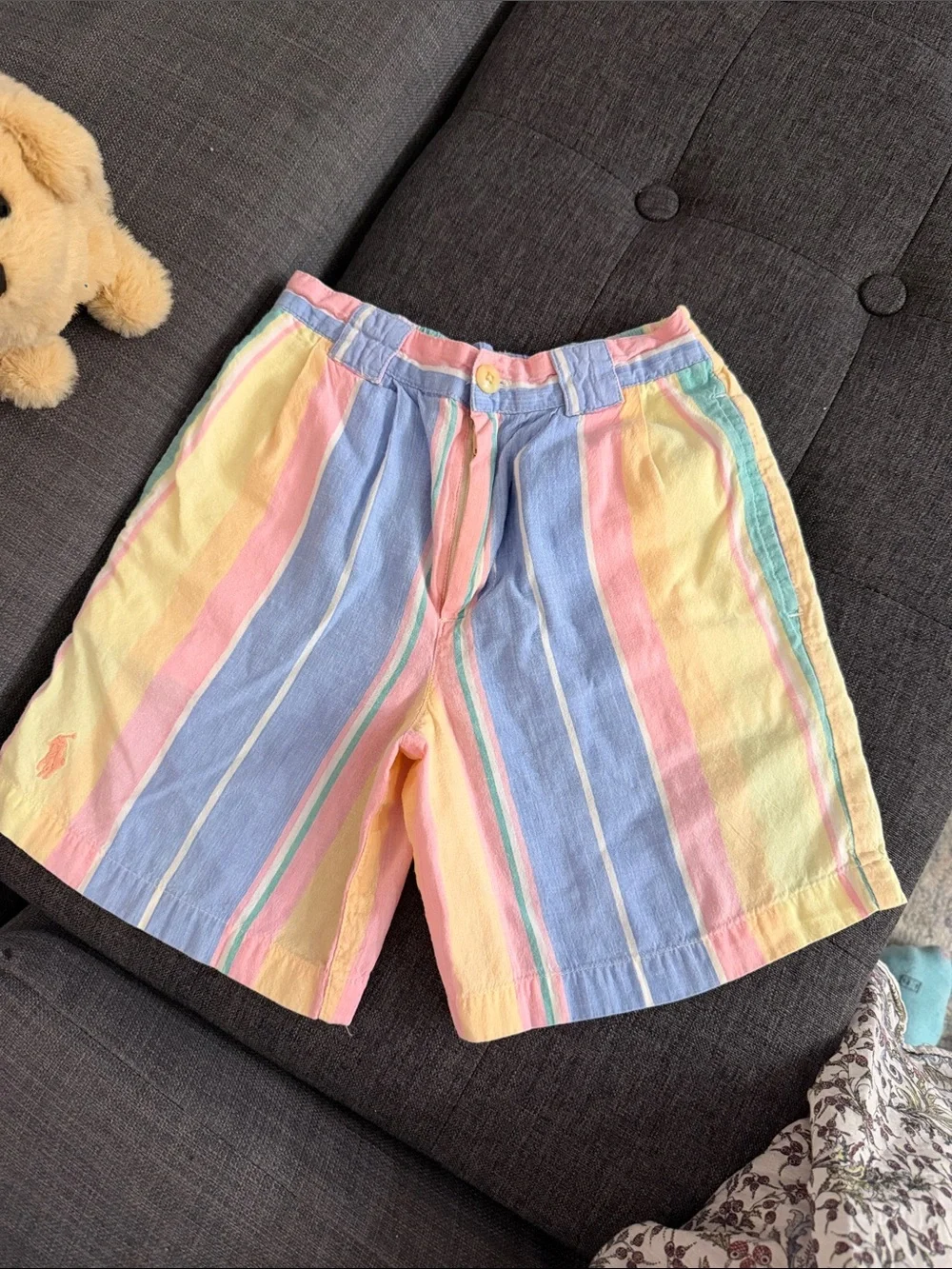 Ralph Lauren Pastel Multi-Stripe Flat Front Shorts